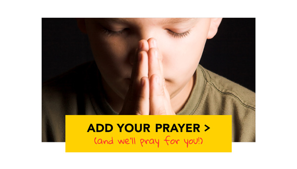 Boy Praying - We Will Pray for You